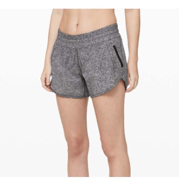 Lululemon Tracker Short V 4" Heather‎ Lux Multi Black SZ 10 - Picture 1 of 7